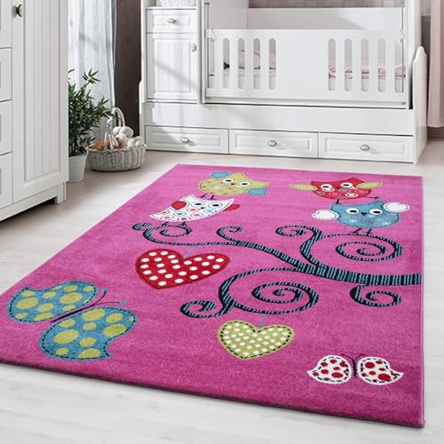 Carpetsale24 Kinderteppich süßes Eulenmuster Violett 160 x 230 cm Rechteckig - Kurzflor Teppich Kinderzimmer Eulen Design Spielteppich Babyteppich für Junge und Mädchen Extra Weich und Antiallergen Carpetsale24 Kinderteppich süßes Eulenmuster Violett 160 x 230 cm Rechteckig - Kurzflor Teppich Kinderzimmer Eulen Design Spielteppich Babyteppich für Junge und Mädchen Extra Weich und Antiallergen von Carpetsale24