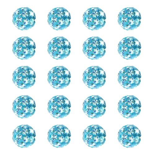 20 Stück Strass-Perlen, 16 mm, Schneeflockenform, glitzernde Disco-Kugel, Polymer-Ton, Bohrperlen, geeignet für DIY, verschiedene Stifte, Handyketten, Schlüsselanhänger (Himmelblau) von Carporay