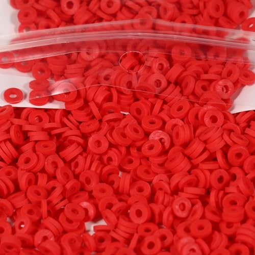 2000 Stück dunkelrote Tonperlen für Armbänder, flache runde Polymer-Ton-Perlen, 6 mm, Heishi-Perlen für Schmuckherstellung, Ohrringe, Armbänder, Halsketten 2000 Stück dunkelrote Tonperlen für Armbänder, flache runde Polymer-Ton-Perlen, 6 mm, Heishi-Perlen für Schmuckherstellung, Ohrringe, Armbänder, Halsketten von Carporay