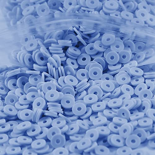 2000 blaue Tonperlen für die Herstellung von Armbändern, flache, runde Polymer-Ton-Perlen, 6 mm, Abstandshalter, Heishi-Perlen für Schmuckherstellung, Ohrringe, Armbänder, Halsketten 2000 blaue Tonperlen für die Herstellung von Armbändern, flache, runde Polymer-Ton-Perlen, 6 mm, Abstandshalter, Heishi-Perlen für Schmuckherstellung, Ohrringe, Armbänder, Halsketten von Carporay