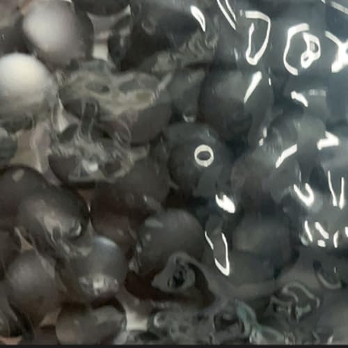 25 transparente Acrylperlen, mattiert, Katzenauge, kreisförmige Gummiperlen, Abstandshalter, DIY, Freundschaftsarmband, Handykette, Schlüsselanhänger, Perlen, Stiftperlen, Zubehör (schwarz) von Carporay