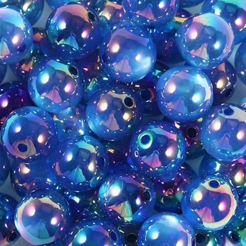 Acryl-Katzenaugen-Perlen, rund, 17 mm, für Bastelarbeiten, Perlenstifte, Schlüsselanhänger, ausgefallene Fokusperlen für Schmuckherstellung, Dunkelblau, 25 Stück von Carporay
