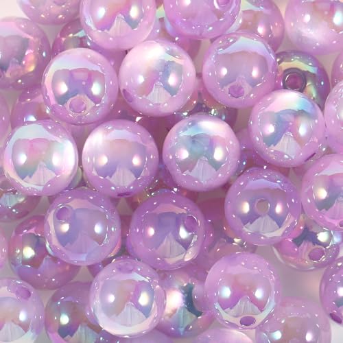 Acryl-UV-Katzenaugen-Perlen, rund, 23 mm, für Bastelarbeiten, Perlenstifte, Schlüsselanhänger, ausgefallene Fokusperlen für Schmuckherstellung, Violett, 25 Stück von Carporay