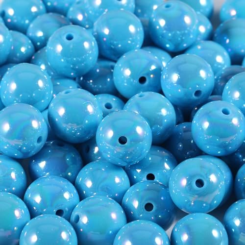 Carporay Acrylperlen, 16 mm, Acrylperlen, blau, runde Perlen für DIY-Armbänder, Halsketten, Schlüsselanhänger, 120 Stück von Carporay