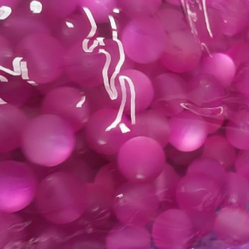 Acrylperlen, transparent, mattiert, Katzenauge, runde Gummiperlen, Abstandshalter, DIY, Freundschaftsarmband, Handykette, Schlüsselanhänger, Perlen, Stiftperlen, Zubehör, 25 Stück (Rose) von Carporay
