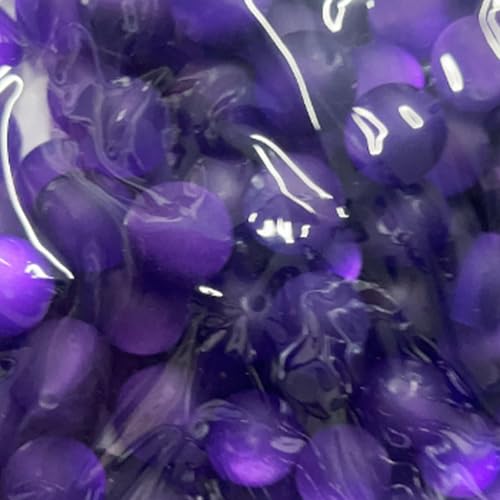 Acrylperlen, transparent, mattiert, Katzenauge, runde Gummiperlen, Abstandshalter, DIY, Freundschaftsarmband, Handykette, Schlüsselanhänger, Perlen, Stiftperlen, Zubehör, 25 Stück (dunkelviolett) von Carporay