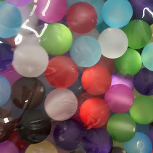 Acrylperlen, transparent, mattiert, Katzenauge, runde Gummiperlen, Abstandshalter, DIY, Freundschaftsarmband, Handykette, Schlüsselanhänger, Perlen, Stiftperlen, Zubehör, 25 Stück (helle Mischfarbe) Acrylperlen, transparent, mattiert, Katzenauge, runde Gummiperlen, Abstandshalter, DIY, Freundschaftsarmband, Handykette, Schlüsselanhänger, Perlen, Stiftperlen, Zubehör, 25 Stück (helle Mischfarbe) von Carporay