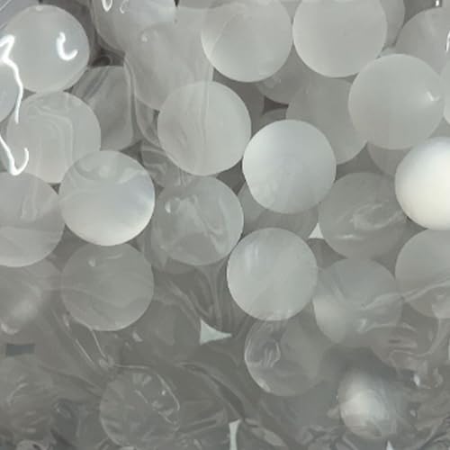 Acrylperlen, transparent, mattiert, Katzenauge, runde Gummiperlen, Abstandshalter, DIY, Freundschaftsarmband, Handykette, Schlüsselanhänger, Perlen, Stiftperlen, Zubehör, 25 Stück (weiß) von Carporay