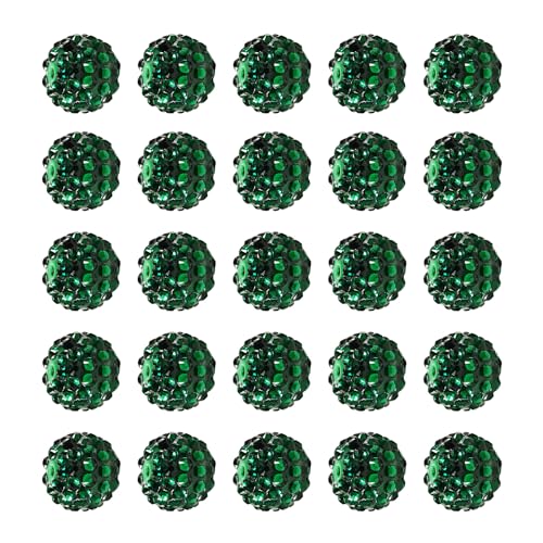Carporay 16 mm große Strassperlen für Stifte, 25 Stück, große Abstandshalter für DIY-Stifte, Handykette, Schlüsselanhänger, Süßigkeiten, glitzernde Kugelperlen, Großpackung Weihnachten (dunkelgrün) Carporay 16 mm große Strassperlen für Stifte, 25 Stück, große Abstandshalter für DIY-Stifte, Handykette, Schlüsselanhänger, Süßigkeiten, glitzernde Kugelperlen, Großpackung Weihnachten (dunkelgrün) von Carporay