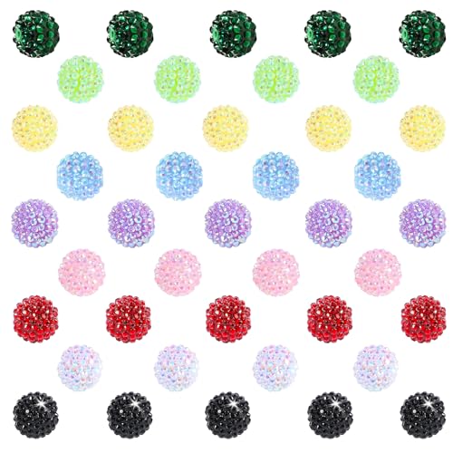 Carporay 16 mm große Strassperlen für Stifte, 25 Stück, große Abstandshalter für DIY-Stifte, Handykette, Schlüsselanhänger, Süßigkeiten, glitzernde Kugelperlen (gemischte Farben) von Carporay