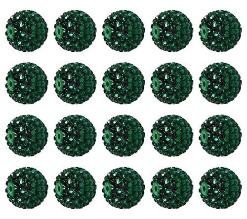 Carporay 20 mm große Strassperlen für Stifte, 20 Stück, große Abstandshalter für DIY-Stifte, Handykette, Schlüsselanhänger, Süßigkeiten, glitzernde Kugelperlen, Großpackung Weihnachten (dunkelgrün) Carporay 20 mm große Strassperlen für Stifte, 20 Stück, große Abstandshalter für DIY-Stifte, Handykette, Schlüsselanhänger, Süßigkeiten, glitzernde Kugelperlen, Großpackung Weihnachten (dunkelgrün) von Carporay