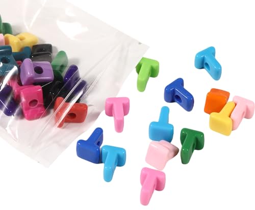 Carporay 40 Stück Acryl-Buchstabenperlen 21 mm x 14 mm T-Stück, lose Perlen für Schmuckherstellung, Armbänder, Halsketten, Schlüsselanhänger, Handytaschen, Ketten und Schlüsselanhänger (Gemischte Carporay 40 Stück Acryl-Buchstabenperlen 21 mm x 14 mm T-Stück, lose Perlen für Schmuckherstellung, Armbänder, Halsketten, Schlüsselanhänger, Handytaschen, Ketten und Schlüsselanhänger (Gemischte von Carporay