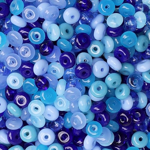 Glasperlen, flach, rund, 3 x 6 mm, für selbstgemachte Schmuckzubehör, Armbänder, Halsketten, Schlüsselanhänger, Ohrringe, Handyketten, 300 Stück, Blau gemischte Farben Glasperlen, flach, rund, 3 x 6 mm, für selbstgemachte Schmuckzubehör, Armbänder, Halsketten, Schlüsselanhänger, Ohrringe, Handyketten, 300 Stück, Blau gemischte Farben von Carporay