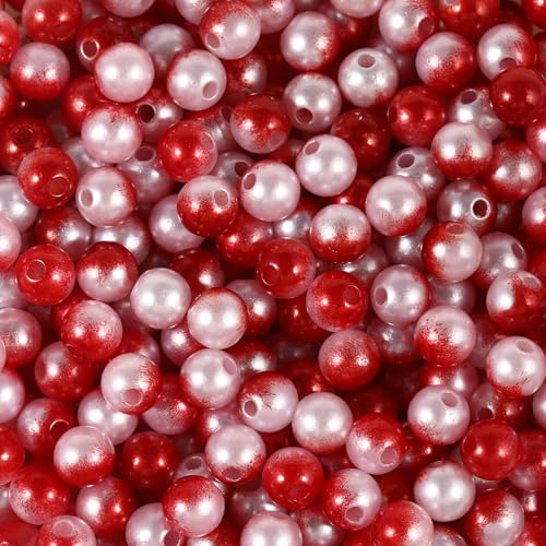 Künstliche Meerjungfrauen-Perlen, 8 mm, Farbverlauf, Schmuckherstellung für selbstgemachte Halsketten, Armbänder, Handy, hängende Seile, Hochzeitsdekoration, Vasenfüllung, 600 Stück (Rot / Weiß, 8 mm) Künstliche Meerjungfrauen-Perlen, 8 mm, Farbverlauf, Schmuckherstellung für selbstgemachte Halsketten, Armbänder, Handy, hängende Seile, Hochzeitsdekoration, Vasenfüllung, 600 Stück (Rot / Weiß, 8 mm) von Carporay