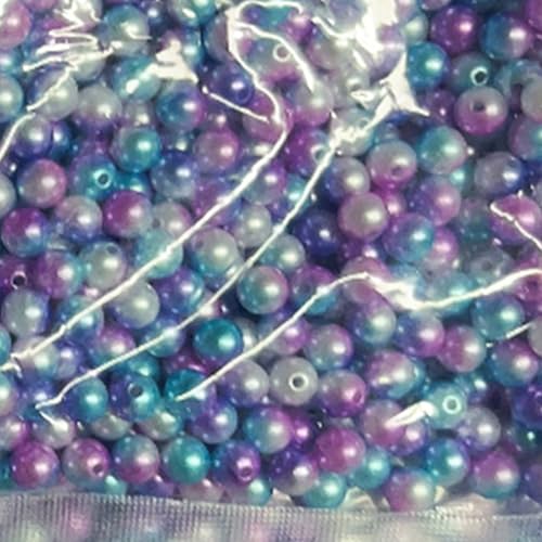 Künstliche Meerjungfrauen-Perlen, 8 mm, Farbverlauf, Schmuckherstellung für selbstgemachte Halsketten, Armbänder, Handy, hängende Seile, Hochzeitsdekoration, Vasenfüllung (Blau, Lila, 8 mm), 600 Stück von Carporay