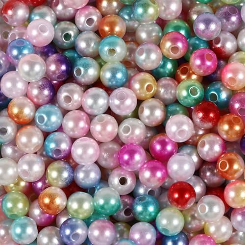 Künstliche Meerjungfrauen-Perlen, 8 mm, Farbverlauf, Schmuckherstellung für selbstgemachte Halsketten, Armbänder, Handy, hängende Seile, Hochzeitsdekoration, Vasenfüllung (gemischte Farben, 8 mm), 600 Künstliche Meerjungfrauen-Perlen, 8 mm, Farbverlauf, Schmuckherstellung für selbstgemachte Halsketten, Armbänder, Handy, hängende Seile, Hochzeitsdekoration, Vasenfüllung (gemischte Farben, 8 mm), 600 von Carporay
