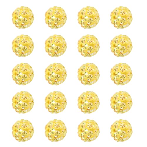 Strassstein-Perlen, 16 mm, Schneeflockenform, glitzernde Disco-Kugel, Polymer-Ton, Bohrer, geeignet für DIY, verschiedene Stifte, Handyketten, Schlüsselanhänger, Gelb, 20 Stück von Carporay