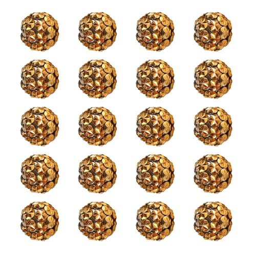 Strassstein-Perlen, 16 mm, Schneeflockenform, glitzernde Disco-Kugel, Polymer-Ton, Bohrer, geeignet für DIY, verschiedene Stifte, Handyketten, Schlüsselanhänger, goldfarben, 20 Stück Strassstein-Perlen, 16 mm, Schneeflockenform, glitzernde Disco-Kugel, Polymer-Ton, Bohrer, geeignet für DIY, verschiedene Stifte, Handyketten, Schlüsselanhänger, goldfarben, 20 Stück von Carporay