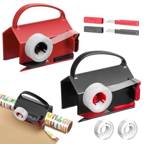 Geschenkpapierschneider mit 2 Ersatzklingen und 4 Klebebändern, für Weihnachten, Geburtstag, Geschenkpapier, Rollenschneider, Werkzeug, Rohrhalter, Gleiten, Schneiden, 2 Stück Geschenkpapierschneider mit 2 Ersatzklingen und 4 Klebebändern, für Weihnachten, Geburtstag, Geschenkpapier, Rollenschneider, Werkzeug, Rohrhalter, Gleiten, Schneiden, 2 Stück von Carpower