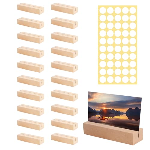 20 Stück Kartenhalter Holz Tischkartenhalter Buchenholz, Fotokartenhalter Aus Holz für Hochzeiten, Bankette Und Partys, Menükartenhalter Fotohalter Postkartenhalter, 50 Doppelseitiges Klebeband 20 Stück Kartenhalter Holz Tischkartenhalter Buchenholz, Fotokartenhalter Aus Holz für Hochzeiten, Bankette Und Partys, Menükartenhalter Fotohalter Postkartenhalter, 50 Doppelseitiges Klebeband von Carreneu