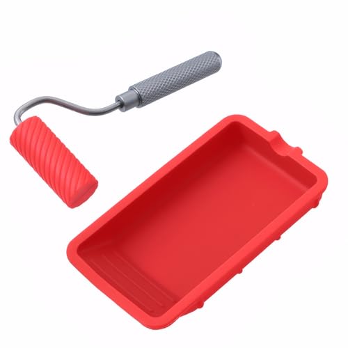 Leimroller Holzleim,Wiederverwendbare Leimwalze für Handwerk,Leimpinsel mit Silikon Farbwanne,Schnell und Gleichmäßig Auftragen,Effizient und Praktisch,für Holz und Metall Leimroller Holzleim,Wiederverwendbare Leimwalze für Handwerk,Leimpinsel mit Silikon Farbwanne,Schnell und Gleichmäßig Auftragen,Effizient und Praktisch,für Holz und Metall von Carreneu