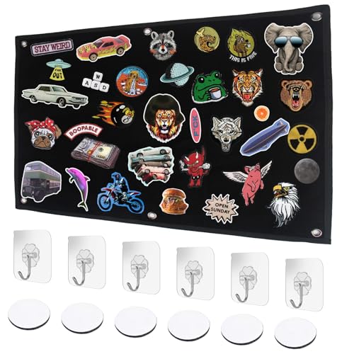 1 Stück 60×45CM Kletttafel Patches Klett Klettwand Mit 6 Haken 6 Klebeklammern Ösen Faltbar Für Militär Patch Aufhängung Bundeswehr Patch Feuerwehr Namensschild Klett Tactical Display Board von Carreuty