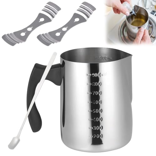 1000 ml Kerzenwachs Schmelztopf, Edelstahl Kerzenherstellung Topf mit Graduierung und Hitzebeständigem Griff, Wachsschmelztopf mit Löffel für Kerzen Butter Käse Schokolade Karamell Seifenherstellung 1000 ml Kerzenwachs Schmelztopf, Edelstahl Kerzenherstellung Topf mit Graduierung und Hitzebeständigem Griff, Wachsschmelztopf mit Löffel für Kerzen Butter Käse Schokolade Karamell Seifenherstellung von Carreuty