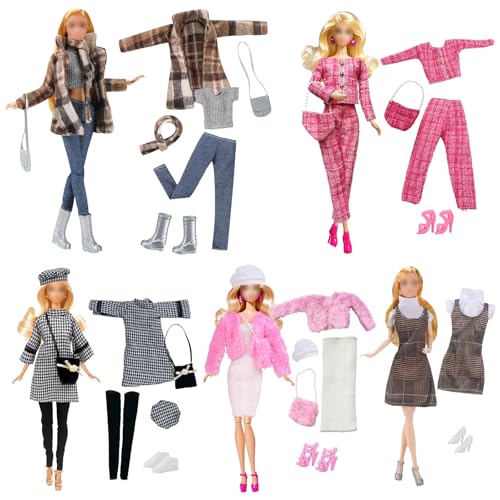 17 Stück Kleidung und Zubehör für 11,5 Zoll Puppen, Neue Puppenkleidung 5 Hahnentritt Mode-Outfits mit Jacke und Rock 5 Paar Schuhe 4 Taschen 2 Hüte 1 Schal für Mädchen Geschenk 17 Stück Kleidung und Zubehör für 11,5 Zoll Puppen, Neue Puppenkleidung 5 Hahnentritt Mode-Outfits mit Jacke und Rock 5 Paar Schuhe 4 Taschen 2 Hüte 1 Schal für Mädchen Geschenk von Carreuty