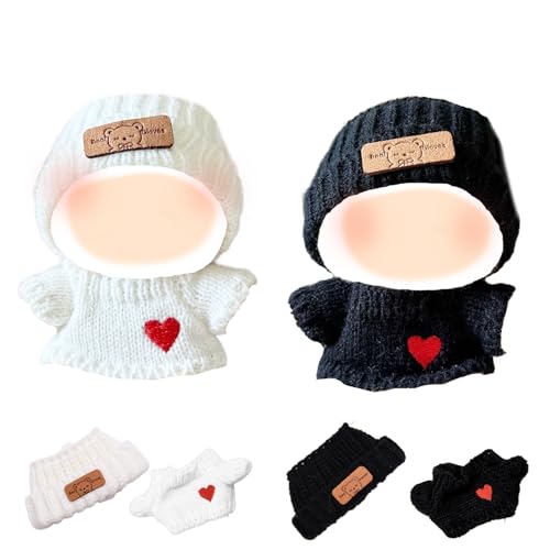 17cm Bekleidung Puppen, Puppenkleidung 17 cm Mini Plüsch Puppen Kleidung Schwarz Weiß Pärchen Love Pullover und Mütze 4 Stück Puppenkleidung Zubehör Jungen und Mädchen DIY Kinder Geschenke 17cm Bekleidung Puppen, Puppenkleidung 17 cm Mini Plüsch Puppen Kleidung Schwarz Weiß Pärchen Love Pullover und Mütze 4 Stück Puppenkleidung Zubehör Jungen und Mädchen DIY Kinder Geschenke von Carreuty