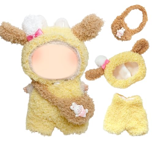 3 Stück Puppenkleidung und Zubehör Kompatibel mit Labubu 17cm Plüsch Puppe Gelb Welpen Puppen Kleidung Sets Enthalten Overall Haarband Tasche Mädchen Jungen, Puppe 3 Stück Puppenkleidung und Zubehör Kompatibel mit Labubu 17cm Plüsch Puppe Gelb Welpen Puppen Kleidung Sets Enthalten Overall Haarband Tasche Mädchen Jungen, Puppe von Carreuty