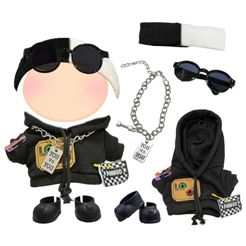 3 Stück Puppenkleidung für 17 cm große Plüschpuppen, Stoff-Set beinhaltet 1 Stirnband, 1 Sweatshirt, 1 Halskette, 1 Brille, 1 Paar Schuhe für Puppen, Premium-Outfit, Geburtstags-, Urlaubsgeschenk für 3 Stück Puppenkleidung für 17 cm große Plüschpuppen, Stoff-Set beinhaltet 1 Stirnband, 1 Sweatshirt, 1 Halskette, 1 Brille, 1 Paar Schuhe für Puppen, Premium-Outfit, Geburtstags-, Urlaubsgeschenk für von Carreuty