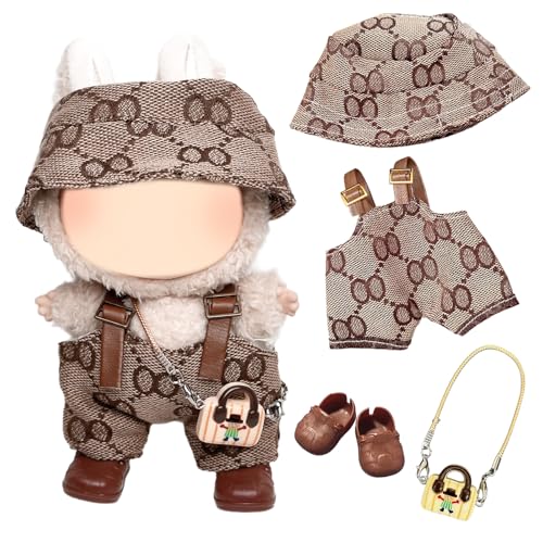 4 Stück Puppe Kleidung Kompatibel mit Labubu 17cm Puppen, Braun Puppe Outfit Zubehör-Sets enthalten 1 Lätzchen Hosen 1 Anhänger 1 Hüte1 Schuhe Mädchen Puppe 4 Stück Puppe Kleidung Kompatibel mit Labubu 17cm Puppen, Braun Puppe Outfit Zubehör-Sets enthalten 1 Lätzchen Hosen 1 Anhänger 1 Hüte1 Schuhe Mädchen Puppe von Carreuty