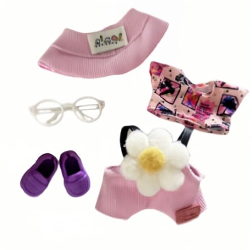 5 Stück rosa Puppenkleidung für 17 cm große Puppen, Blumenpuppen-Outfit-Sets mit 1 Oberteil, 1 Overall, 1 Brille, 1 Schuhen, süße Puppenzubehör, Mädchen für beste Weihnachts- und Geburtstagsgeschenke 5 Stück rosa Puppenkleidung für 17 cm große Puppen, Blumenpuppen-Outfit-Sets mit 1 Oberteil, 1 Overall, 1 Brille, 1 Schuhen, süße Puppenzubehör, Mädchen für beste Weihnachts- und Geburtstagsgeschenke von Carreuty