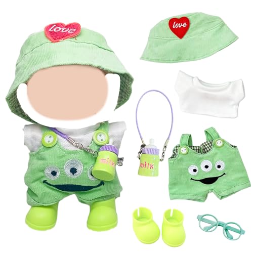 6 Stück Puppenkleidung für 17cm Puppen Grünäugige Monster Puppen Kleidung mit T-Shirt Lätzchen Hose Hut Schuhe Anhänger Rahmen Mädchen Jungen Puppe 6 Stück Puppenkleidung für 17cm Puppen Grünäugige Monster Puppen Kleidung mit T-Shirt Lätzchen Hose Hut Schuhe Anhänger Rahmen Mädchen Jungen Puppe von Carreuty