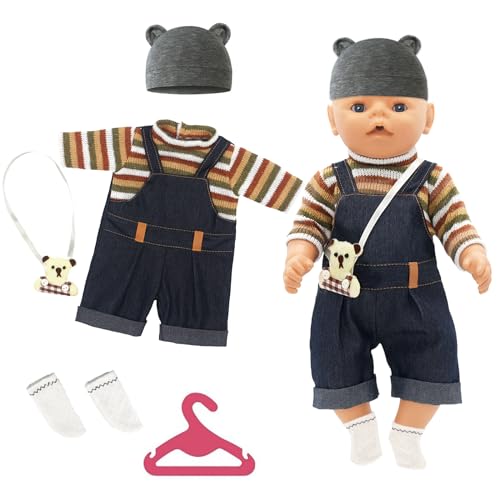 Baby Puppe Kleidung für 14-18 Zoll Puppen, 5 Puppe Kleidung Outfits, 35-43 cm süße Puppe Kleidung, Neugeborene Baby Puppe Jumpsuit für Geschenke, Geburtstage, Spielzeug Baby Puppe Kleidung für 14-18 Zoll Puppen, 5 Puppe Kleidung Outfits, 35-43 cm süße Puppe Kleidung, Neugeborene Baby Puppe Jumpsuit für Geschenke, Geburtstage, Spielzeug von Carreuty