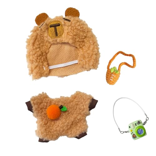 Bekleidung 17cm Puppe, Niedliche Mini Plüsch Puppenkleidung Capibara Kleidung Zubehör Pullover Hoodie Doll Kleidung für Kinder Geschenke Bekleidung 17cm Puppe, Niedliche Mini Plüsch Puppenkleidung Capibara Kleidung Zubehör Pullover Hoodie Doll Kleidung für Kinder Geschenke von Carreuty