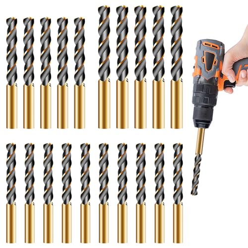 HSS-Gold-Kobaltbohrer, 3 mm, 4 mm, 5 mm, Spiralbohrer für Edelstahl, Hartmetall, Gusseisen, Kupfer, Aluminium, Holz, Kunststoff, metrisches HSS-Spiralbohrer-Set, 20 Stück HSS-Gold-Kobaltbohrer, 3 mm, 4 mm, 5 mm, Spiralbohrer für Edelstahl, Hartmetall, Gusseisen, Kupfer, Aluminium, Holz, Kunststoff, metrisches HSS-Spiralbohrer-Set, 20 Stück von Carreuty