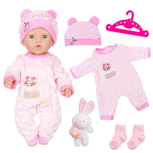 Kleidung Outfits für 35-43 cm Puppe Kleidung Baby Puppen, 6 Rosa Bären Baby PuppeKleidung mit Bunny Puppe Hut Socken Aufhänger for Neu Baby Puppe Kleidung Mädchen Geburtstag Geschenk Kleidung Outfits für 35-43 cm Puppe Kleidung Baby Puppen, 6 Rosa Bären Baby PuppeKleidung mit Bunny Puppe Hut Socken Aufhänger for Neu Baby Puppe Kleidung Mädchen Geburtstag Geschenk von Carreuty
