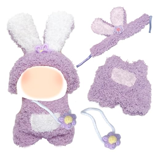 17 cm Puppe Kleidung Cartoon Puppenkleidung Zubehör Set mit 1 lila Hasenoverall1 Blumenschmuck für Mädchen Geburtstags, Ohne Puppe 17 cm Puppe Kleidung Cartoon Puppenkleidung Zubehör Set mit 1 lila Hasenoverall1 Blumenschmuck für Mädchen Geburtstags, Ohne Puppe von Carreuty