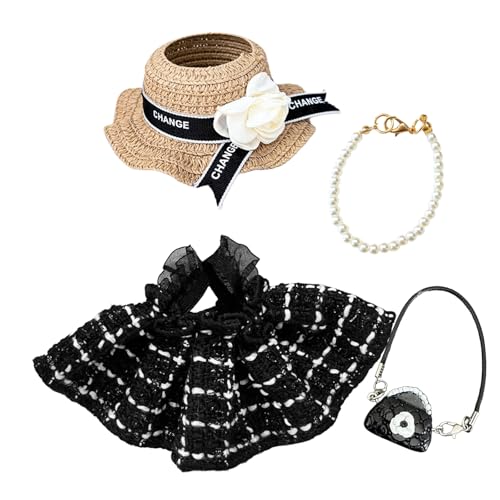 17cm Puppe Kleidung Elegant Puppenkleidung Zubehör Set mit 1 Klassischem Check Kleid 1 Strohstoff Hut 1 Halskette, 1 Blumentasche für Mädchen Geburtstags, Ohne Puppe 17cm Puppe Kleidung Elegant Puppenkleidung Zubehör Set mit 1 Klassischem Check Kleid 1 Strohstoff Hut 1 Halskette, 1 Blumentasche für Mädchen Geburtstags, Ohne Puppe von Carreuty