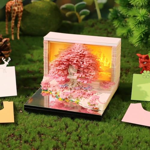 3D-Kunst-Schreibtisch-Kalender 2026, einzigartiger Papierskulptur-Kalender für Schreibtischdekoration, Papierskulptur, Baumhaus mit Lichtern, kreativer Memo-Kunstblock-Kalender, Kunstskulptur für 3D-Kunst-Schreibtisch-Kalender 2026, einzigartiger Papierskulptur-Kalender für Schreibtischdekoration, Papierskulptur, Baumhaus mit Lichtern, kreativer Memo-Kunstblock-Kalender, Kunstskulptur für von Carroterr