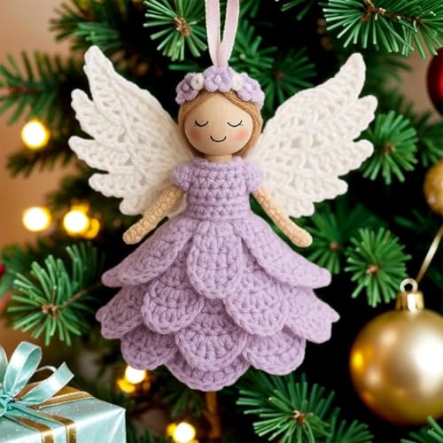 DIY Häkelengel Ornament Kit, Einzigartige Weihnachtsengel Kit für Anfänger, Weihnachtsbaum hängen Dekorationen, Niedliche Party Handgemachte Urlaub Häkeln Dekorationen, Geschenk für Erwachsene DIY Häkelengel Ornament Kit, Einzigartige Weihnachtsengel Kit für Anfänger, Weihnachtsbaum hängen Dekorationen, Niedliche Party Handgemachte Urlaub Häkeln Dekorationen, Geschenk für Erwachsene von Carroterr