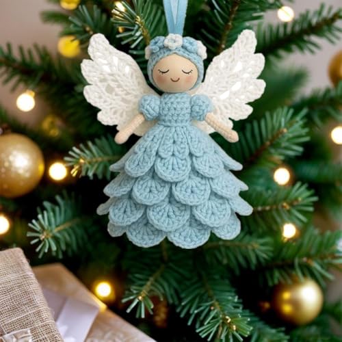 DIY Häkelengel Ornament Kit, Einzigartige Weihnachtsengel Kit für Anfänger, Weihnachtsbaum hängen Dekorationen, Niedliche Party Handgemachte Urlaub Häkeln Dekorationen, Geschenk für Erwachsene DIY Häkelengel Ornament Kit, Einzigartige Weihnachtsengel Kit für Anfänger, Weihnachtsbaum hängen Dekorationen, Niedliche Party Handgemachte Urlaub Häkeln Dekorationen, Geschenk für Erwachsene von Carroterr