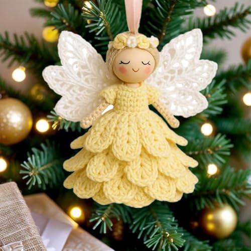 DIY Häkelengel Ornament Kit, Einzigartige Weihnachtsengel Kit für Anfänger, Weihnachtsbaum hängen Dekorationen, Niedliche Party Handgemachte Urlaub Häkeln Dekorationen, Geschenk für Erwachsene DIY Häkelengel Ornament Kit, Einzigartige Weihnachtsengel Kit für Anfänger, Weihnachtsbaum hängen Dekorationen, Niedliche Party Handgemachte Urlaub Häkeln Dekorationen, Geschenk für Erwachsene von Carroterr