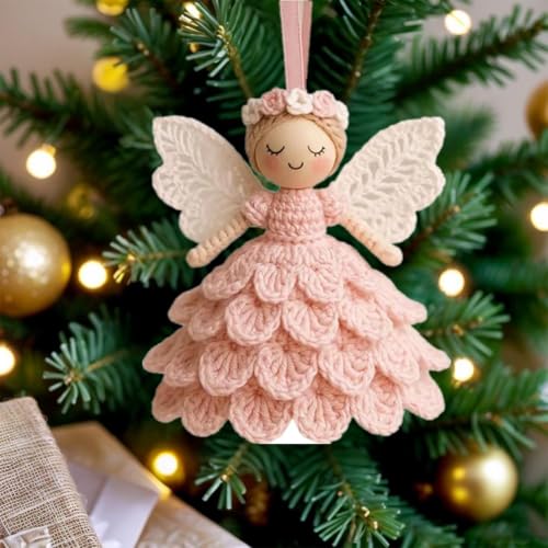 DIY Häkelengel Ornament Kit, Einzigartige Weihnachtsengel Kit für Anfänger, Weihnachtsbaum hängen Dekorationen, Niedliche Party Handgemachte Urlaub Häkeln Dekorationen, Geschenk für Erwachsene DIY Häkelengel Ornament Kit, Einzigartige Weihnachtsengel Kit für Anfänger, Weihnachtsbaum hängen Dekorationen, Niedliche Party Handgemachte Urlaub Häkeln Dekorationen, Geschenk für Erwachsene von Carroterr