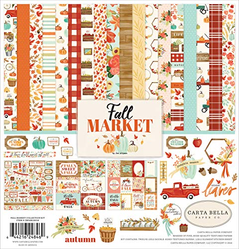 Carta Bella CBFAM105016 Fall Market Collection Kit Papier, Orange, Rot, Blaugrün, Creme, Braun, Grün, 12-x-12-Inch Carta Bella CBFAM105016 Fall Market Collection Kit Papier, Orange, Rot, Blaugrün, Creme, Braun, Grün, 12-x-12-Inch von Carta Bella