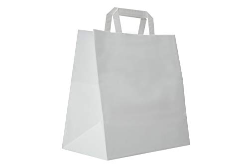 Carte Dozio Shopper aus Kraftstoff mit quadratischem Boden, Weiß, flacher Griff, f.to cm 32 + 22 x 34 cm, 250 Stück von Carte Dozio S.r.l.
