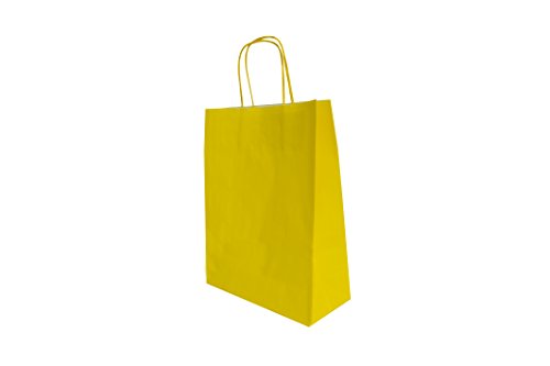 Carte Dozio - Shopper aus Papier, Farbe Gelb, gedrehter Griff, 27 + 12 x 37 cm, 25 Stück von Carte Dozio