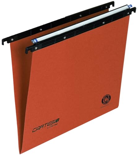 Cartesio® by Bertesi Hängeregistraturen für Schubladen mit einem Achsabstand 39 ÷ 39,8 cm, Etikettenhalter bereits montiert, V-Boden, Packung mit 25 Stück, Farbe Orange, Code 100/395 -A2 von Bertesi
