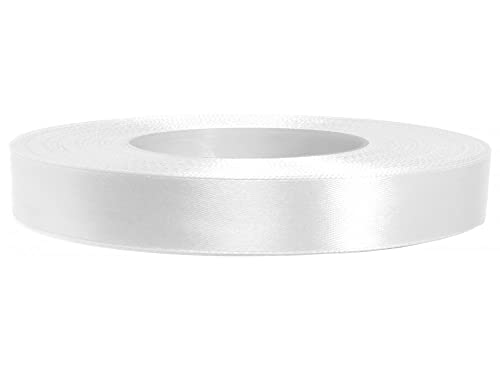 Satinband 12mm/32m Geschenkband Dekoband Schleifenband Hochzeit Farbe: 002 / Weiß von Cartonare